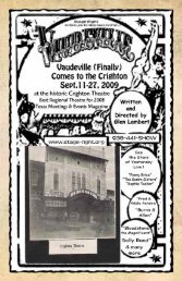 Vaudeville (Finally) Comes to the Crighton - Stage Right Resources