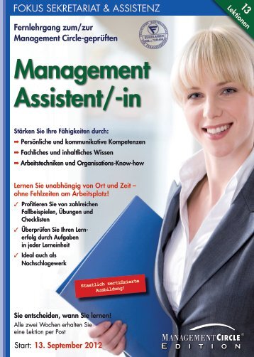 Fernlehrgang: Der/die Management Assistent/-in - Management ...