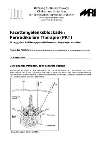 Facettengelenksblockade / Periradikuläre ... - NeuroKopfZentrum