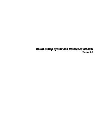 BASIC Stamp Syntax and Reference Manual - Parallax, Inc.