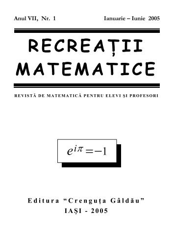 Revista (format .pdf, 1.0 MB) - RecreaÅ£ii Matematice