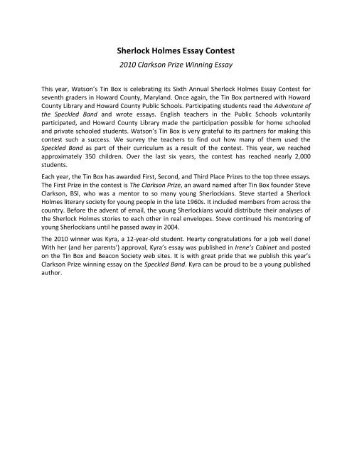 Business Ethics Essay Topics Federalism Essay Paper also Essay On Science And Technology Sherlock Holmes Essay Contest The Beacon Society Global Warming Essay Thesis