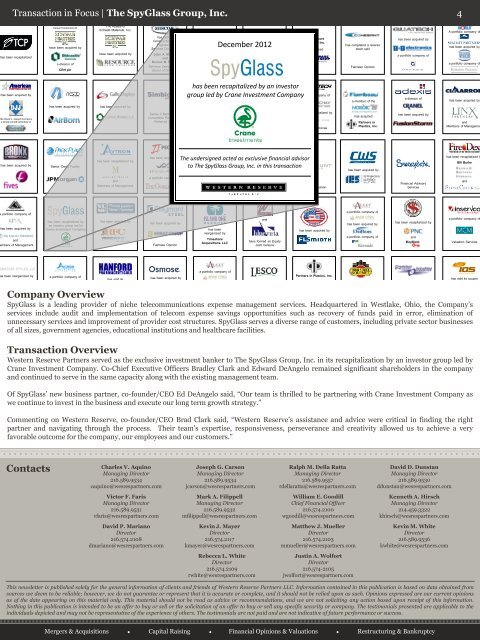 Q4 2012 Capital Markets Newsletter - Western Reserve Partners LLC