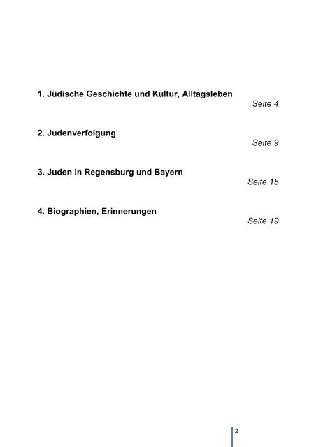 Jüdisches Leben ein Literaturverzeichnis der ... - Stadt Regensburg