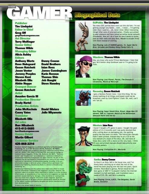 Volume 4 Issue 1 First Quarter 2008 Super ... - Hardcore Gamer