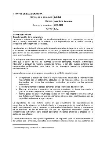 FG O IMEC-2010- 228 Calidad.pdf - Instituto TecnolÃ³gico de ...