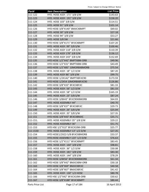2013 Schulte Parts Price list in edit.xlsx
