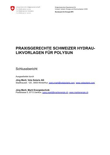 praxisgerechte schweizer hydrau- likvorlagen fÃƒÂ¼r ... - Vela Solaris AG