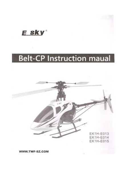 Manual del Belt Cp - Aeromodelismo Serpa