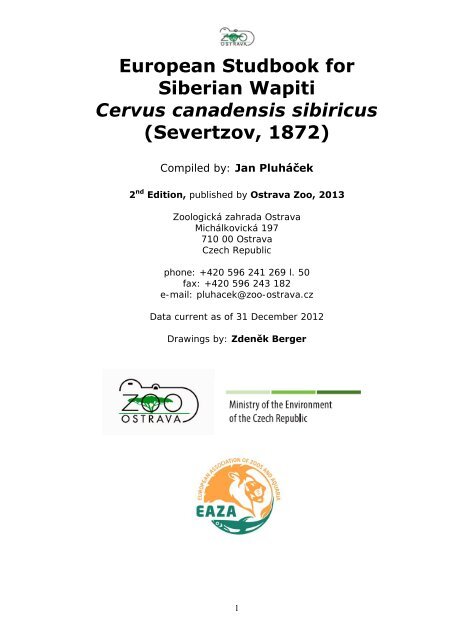 European Studbook for Siberian Wapiti Cervus ... - Zoo Ostrava