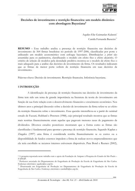 Boletim Economia & Tecnologia - Revista Economia & Tecnologia ...