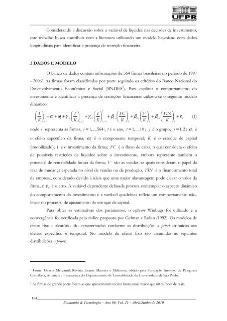 Boletim Economia & Tecnologia - Revista Economia & Tecnologia ...