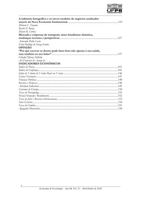 Boletim Economia & Tecnologia - Revista Economia & Tecnologia ...