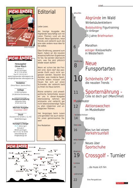 Neue Funsportarten - Highländer Albmagazin