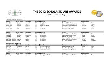 THE 2012 SCHOLASTIC ART AWARDS