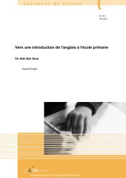 Vers une introduction de l'anglais Ã  l'Ã©cole primaire - Publications