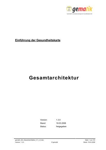 Gesamtarchitektur - Gematik