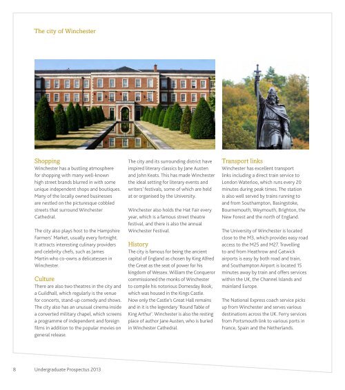 Undergraduate Prospectus 2013 - University of Winchester