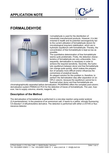 FORMALDEHYDE - ARC Sciences