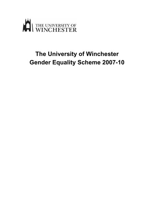 Gender Equality Scheme - University of Winchester