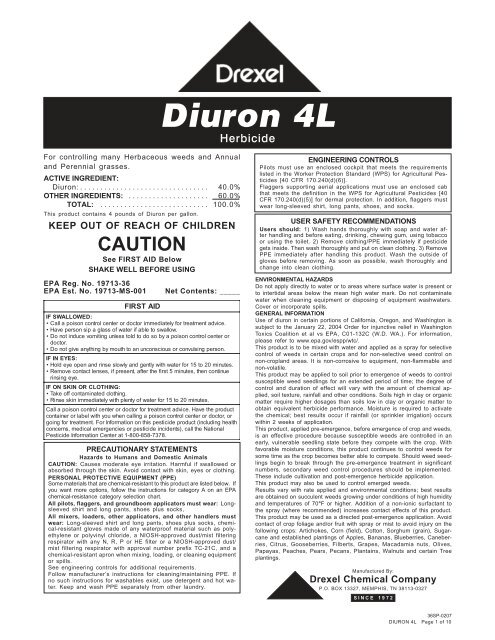 Diuron 4L - Drexel Chemical Co.