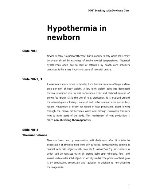 Hypothermia in newborn - New Born Baby