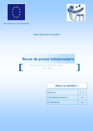 Revue de presse hebdomadaire Dans ce numÃ©ro - Transparency