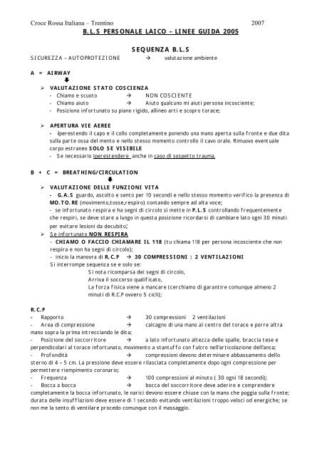 Bls e Pbls - Mirco Ungaretti Onlus