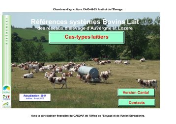 RÃ©fÃ©rences systÃ¨mes Bovins Lait - Chambre d'agriculture du Cantal