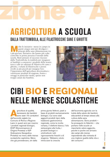 il lavoro di 5 anni il lavoro di 5 anni - Agricoltura - Regione Lazio