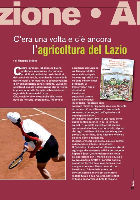 il lavoro di 5 anni il lavoro di 5 anni - Agricoltura - Regione Lazio