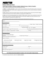 Patient Referral Form - Meriter Health Services