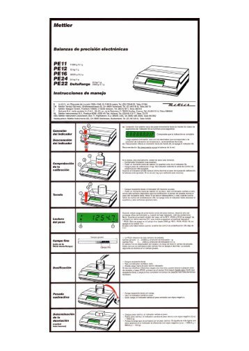 Instrucciones de manejo Balanzas de precisión electrónicas PE11 ...