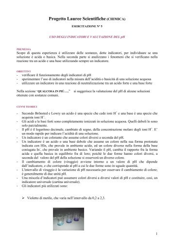 Progetto Lauree Scientifiche (CHIMICA)