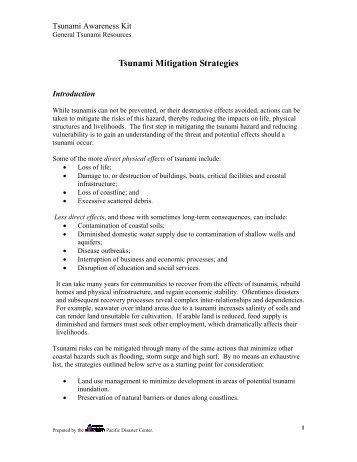 Tsunami Awareness Kit Ã¢Â€Â“ Points of Interest - Pacific Disaster Net