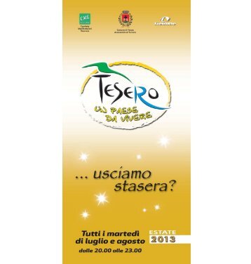 usciamo stasera - Comune di Tesero