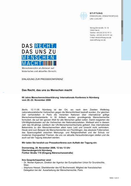 Einladung zur Pressekonferenz - internationale Konferenz