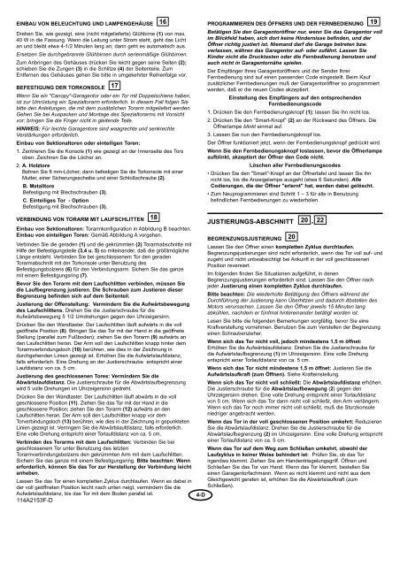 GaragentorÃƒÂ¶ffner Modell MotorLift 5500 Instructions - Chamberlain