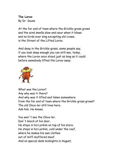 The Lorax Book Ending