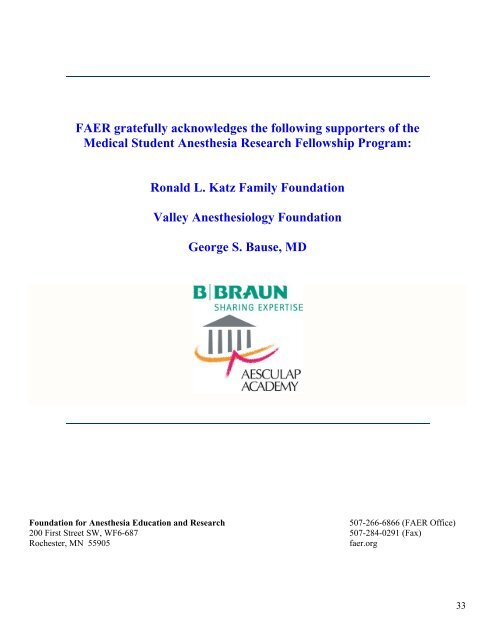 2010 MSARF Symposium Participants - Foundation for Anesthesia ...