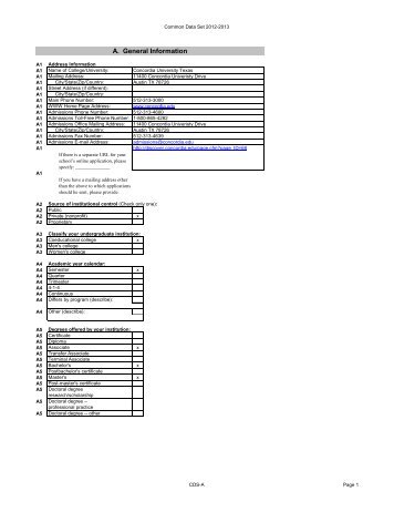 Common Data Statistics for 2012-13 (pdf) - Concordia University