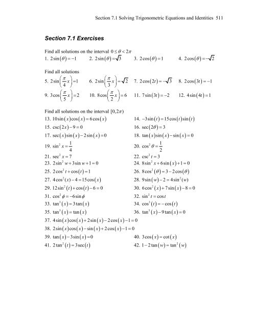 Section 7.1 Exercises - OpenTextBookStore