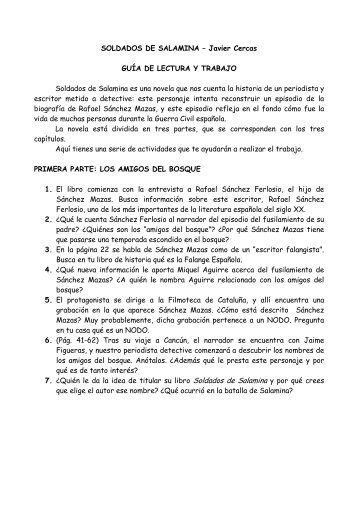 Ficha de lectura Soldados de Salamina Historia 4º ESO - Plan alfa