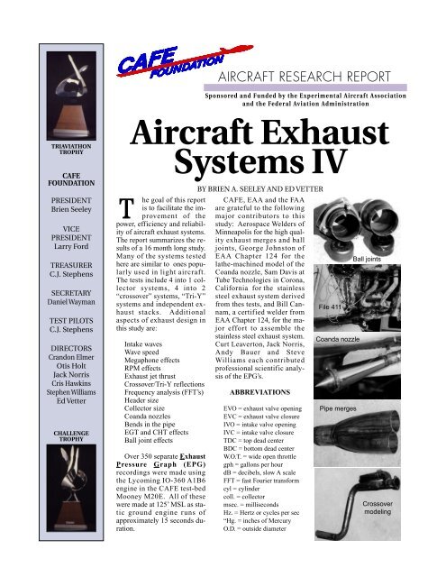 Aircraft Exhaust Systems IV - CAFE Foundation