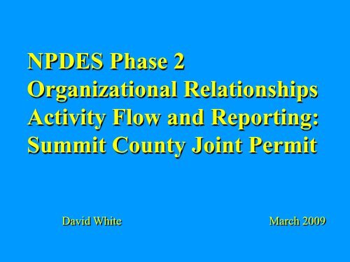 Dave White presentation - Ohio EPA