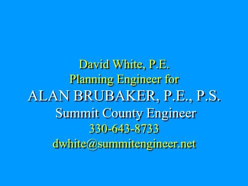 Dave White presentation - Ohio EPA