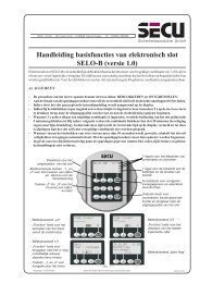 Handleiding basisfuncties van elektronisch slot SELO-B ... - De Raat