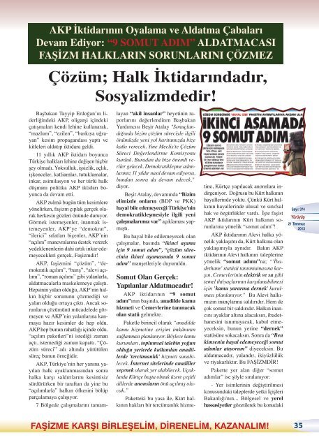 HALKIMIZ; ESNAFLAR! AKP'NİN KIŞKIRTMALARINA ... - Yürüyüş