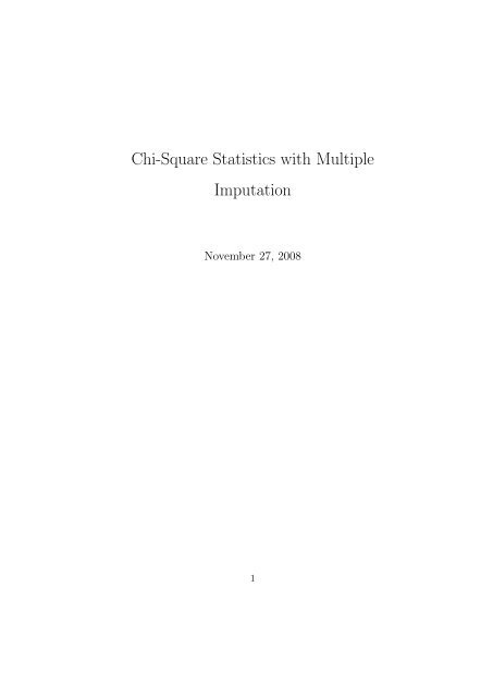 Chi-Square Statistics with Multiple Imputation - Mplus