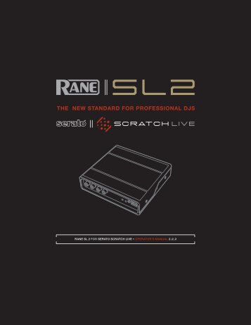 SL 2 Manual for Serato Scratch Live 2.2.2 - zZounds.com